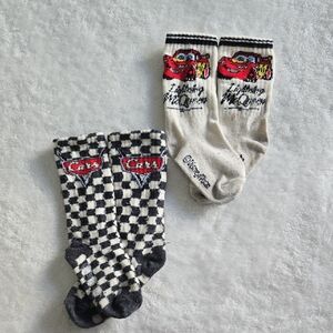 Disney Cars Lightning McQueen Checkered Socks - Red, Black, White